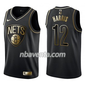 Camiseta Hombre Brooklyn Nets Joe Harris 12 Nike Negro Golden Edition Swingman